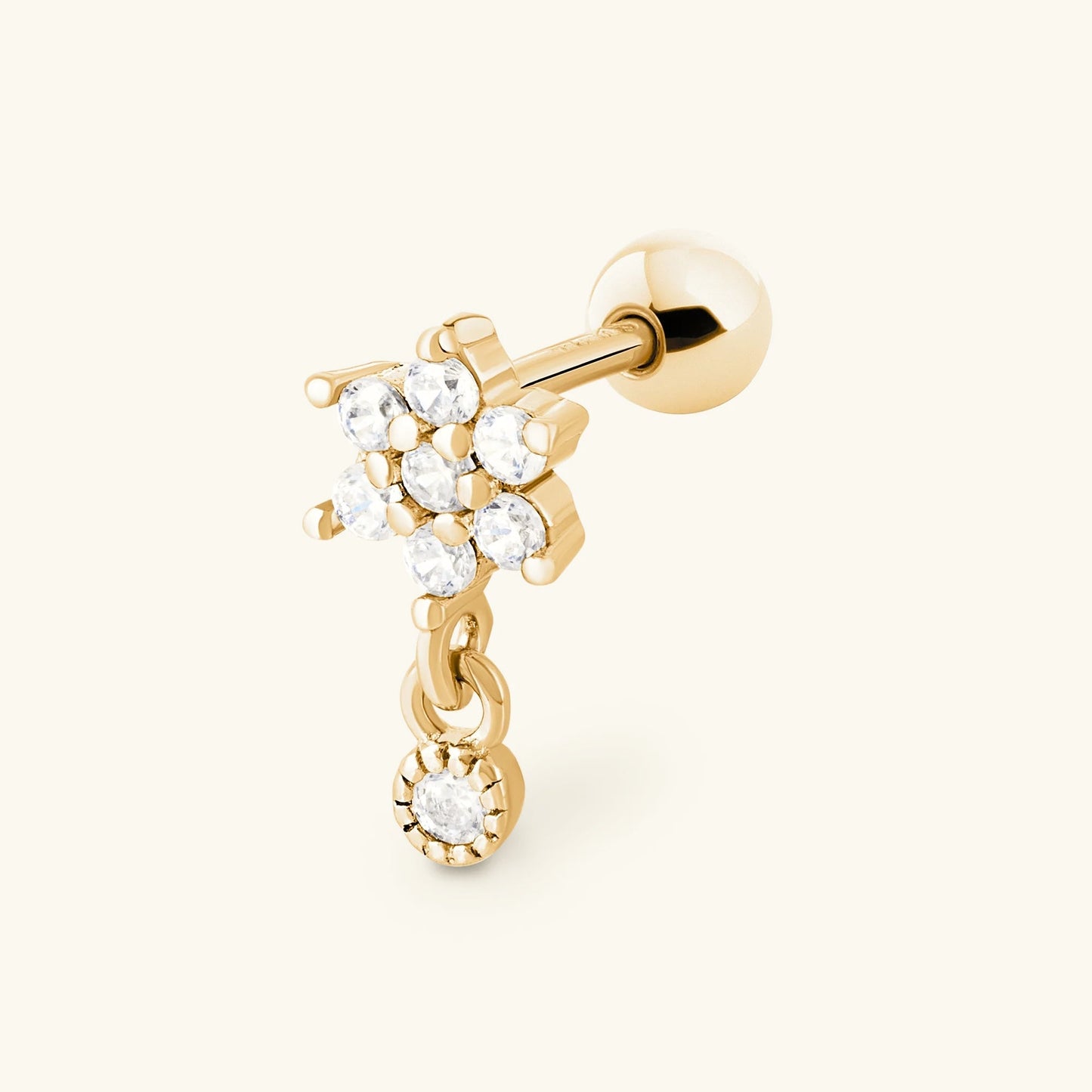 Roxanne Runde Rückseite Diamant Ohrstecker