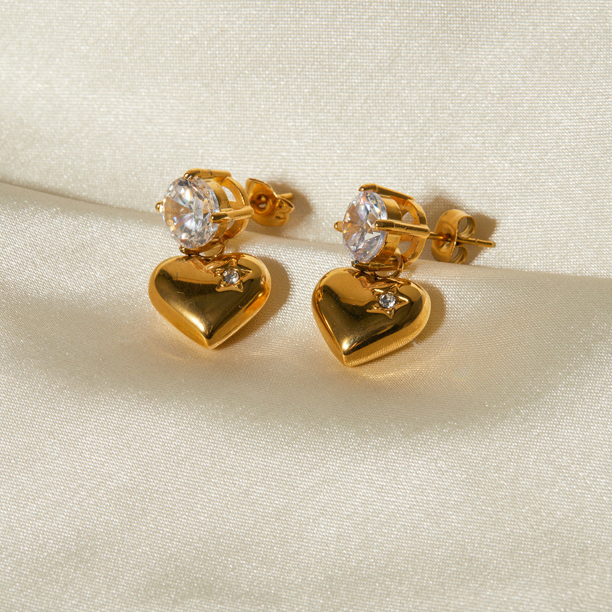 Emmeline Herz Gold Ohrringe