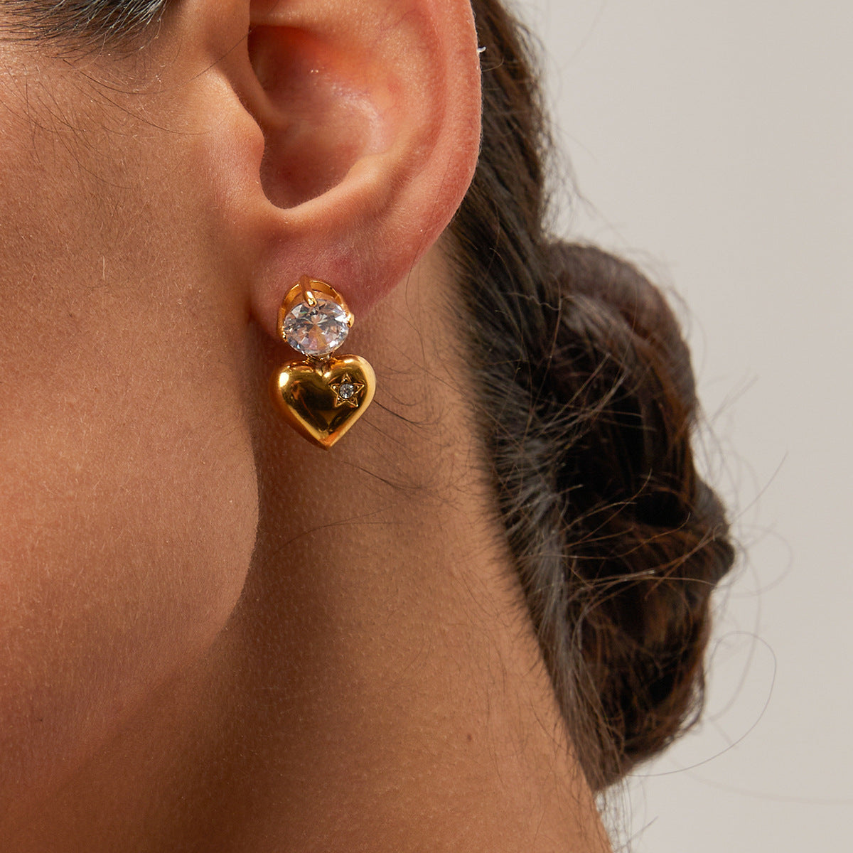 Emmeline Herz Gold Ohrringe