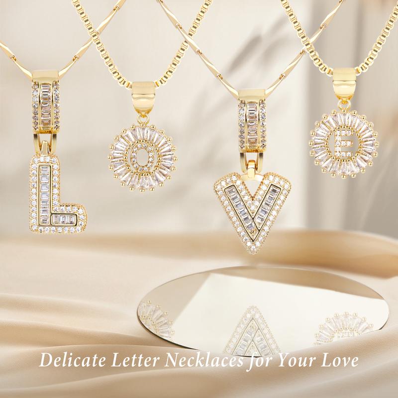 Elegantes 2er-Set Buchstabenanhänger-Halsketten