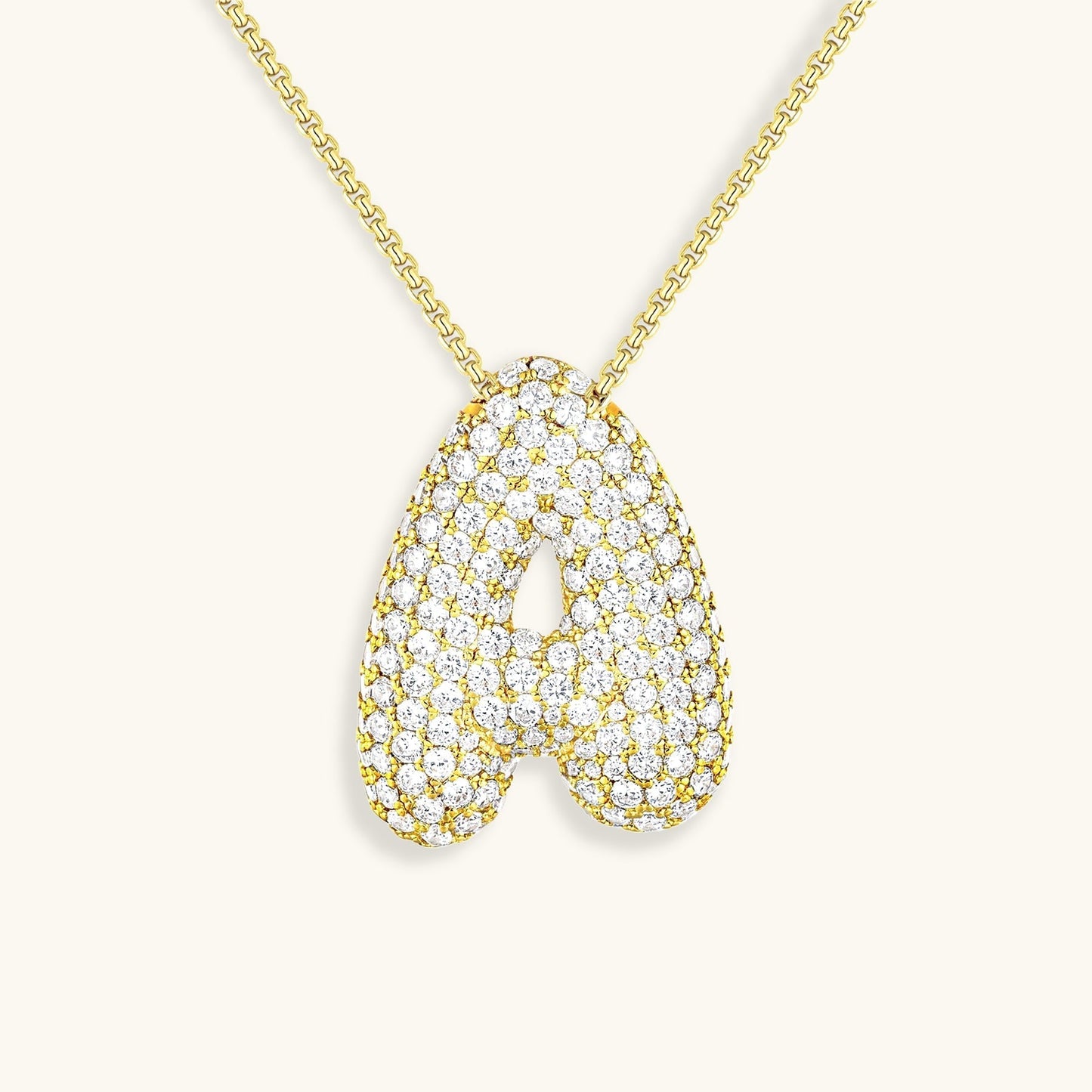 Bubbling Initialen Diamant Halskette