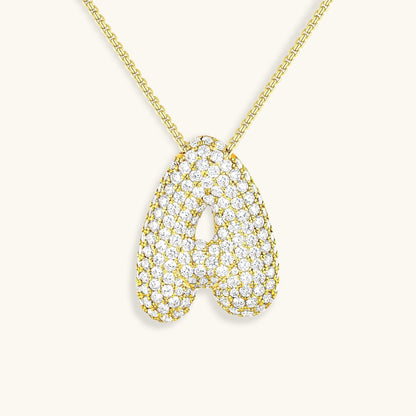 Bubbling Initialen Diamant Halskette