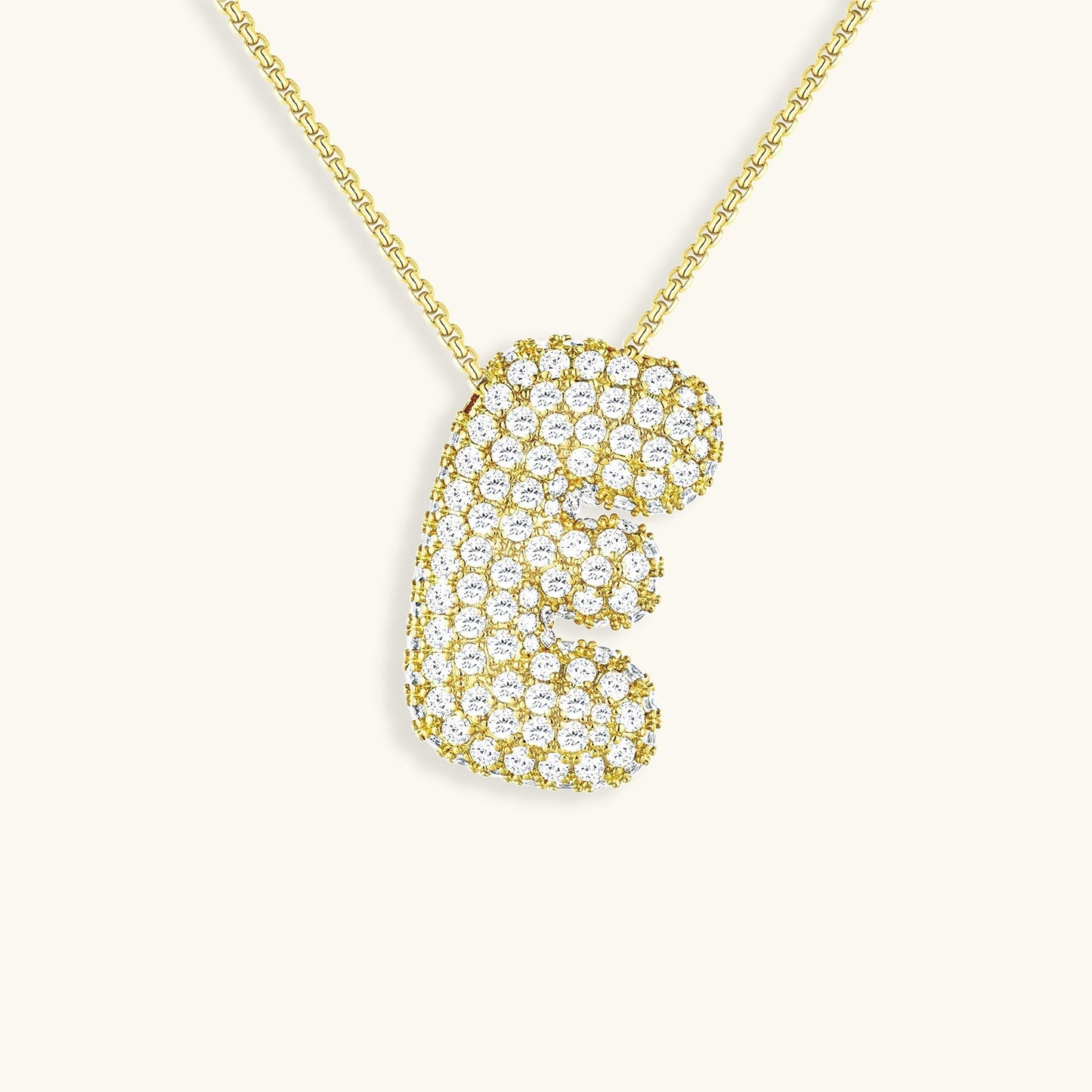 Bubbling Initialen Diamant Halskette