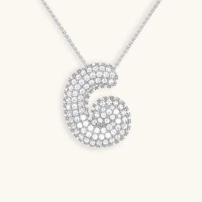 Bubbling Initialen Diamant Halskette