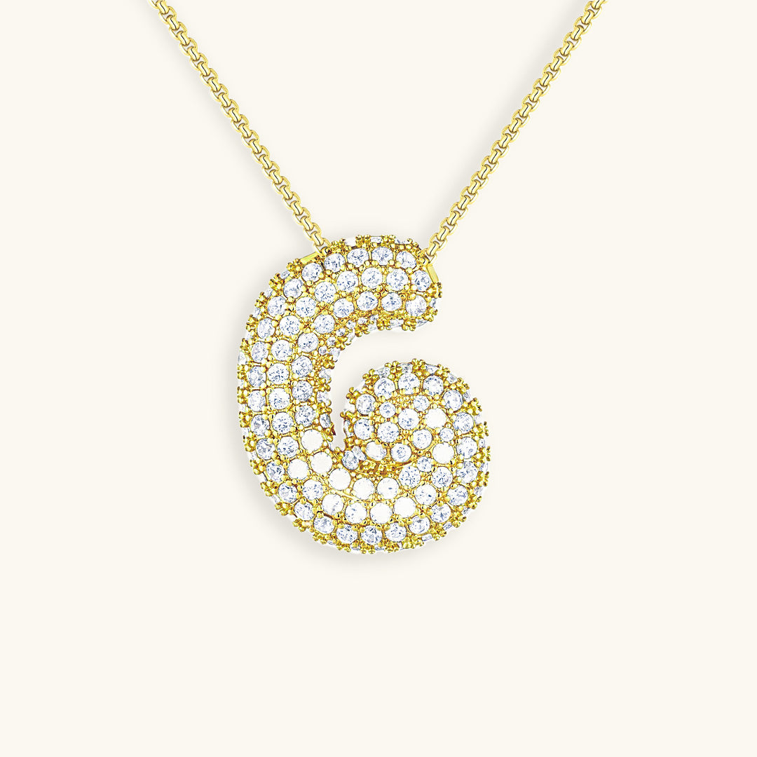 Bubbling Initialen Diamant Halskette