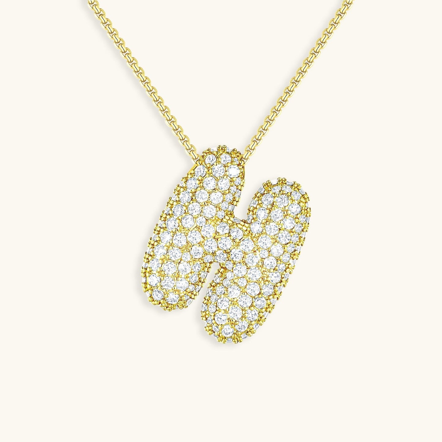 Bubbling Initialen Diamant Halskette