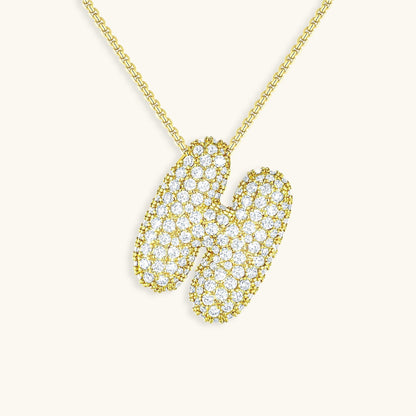 Bubbling Initialen Diamant Halskette