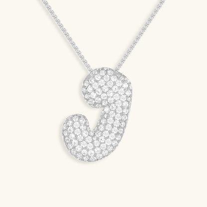 Bubbling Initialen Diamant Halskette