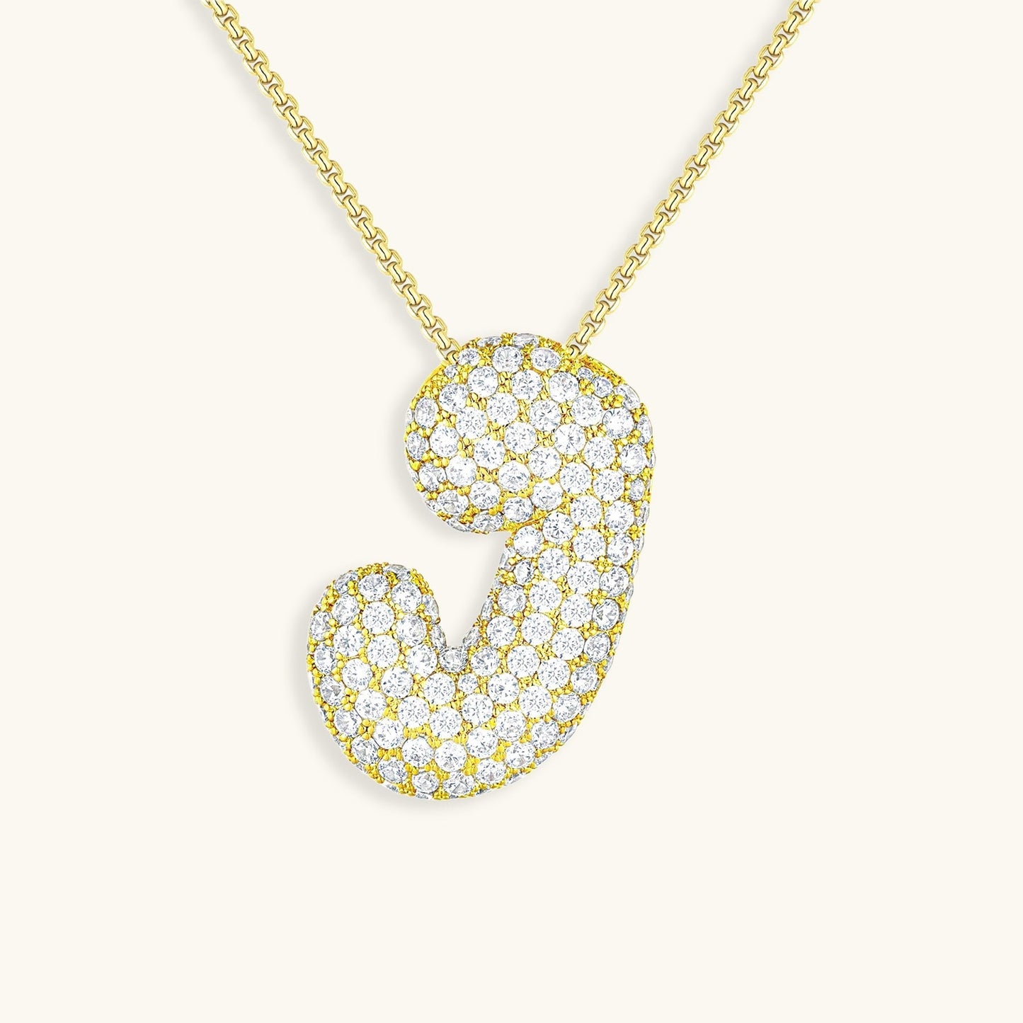 Bubbling Initialen Diamant Halskette