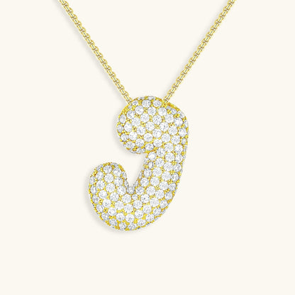 Bubbling Initialen Diamant Halskette