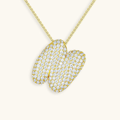 Bubbling Initialen Diamant Halskette
