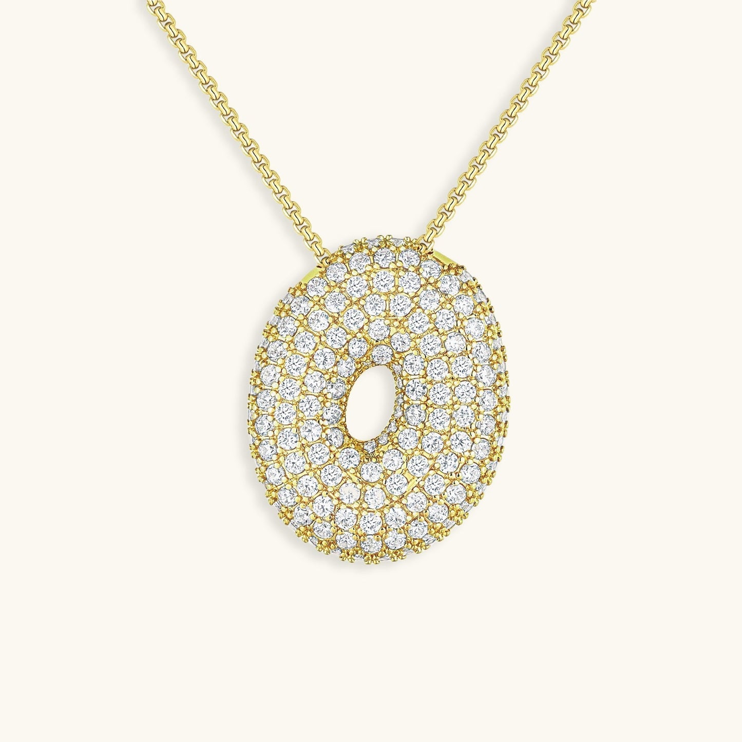 Bubbling Initialen Diamant Halskette