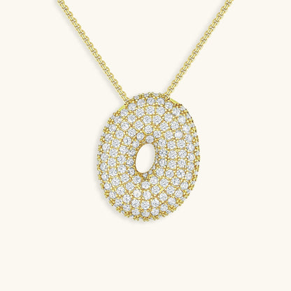 Bubbling Initialen Diamant Halskette
