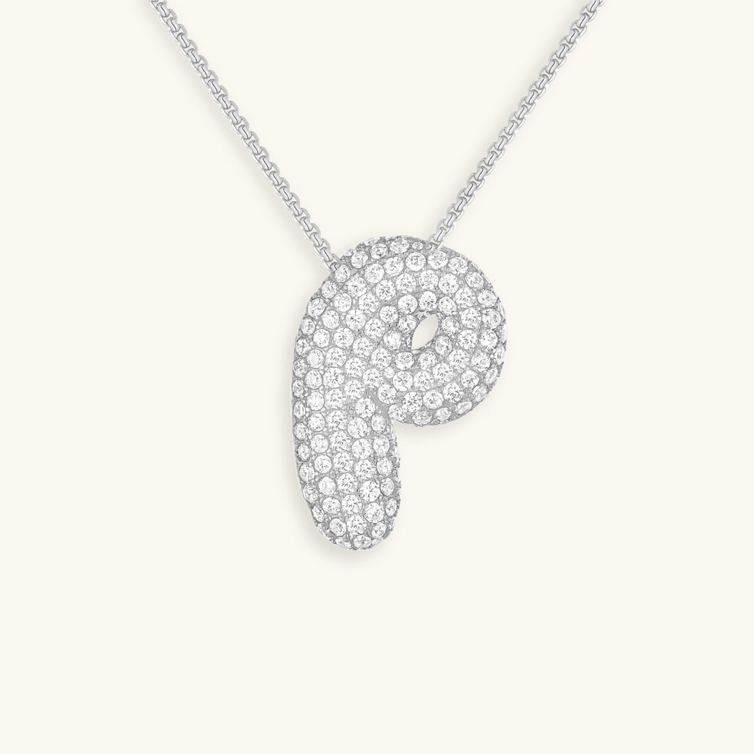 Bubbling Initialen Diamant Halskette
