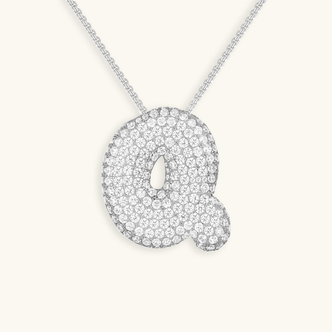 Bubbling Initialen Diamant Halskette