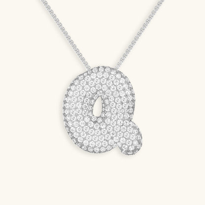 Bubbling Initialen Diamant Halskette