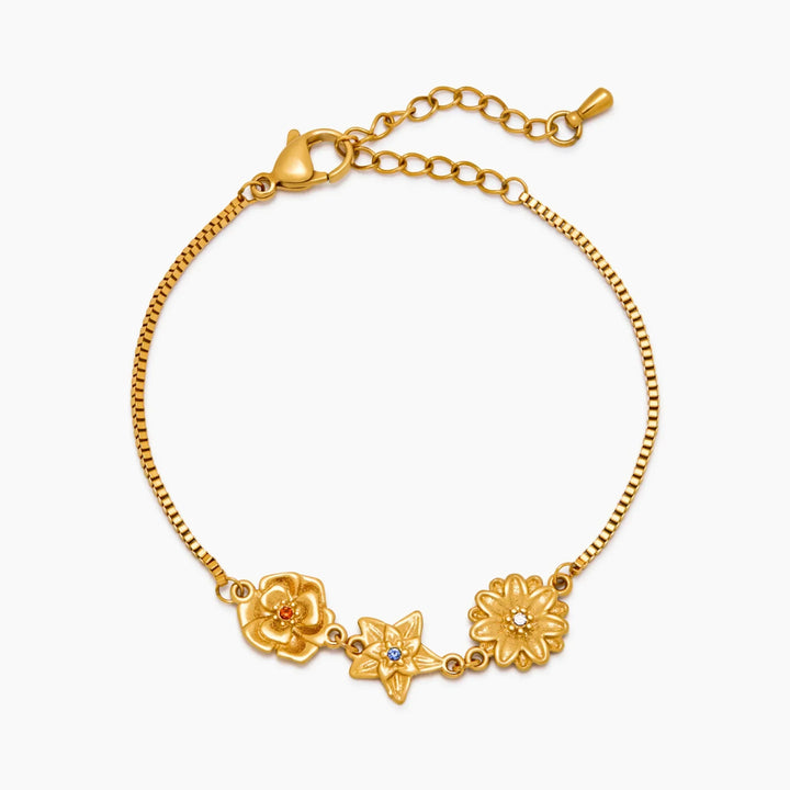 Personalisierbares Geburtsblumen Charm Armband