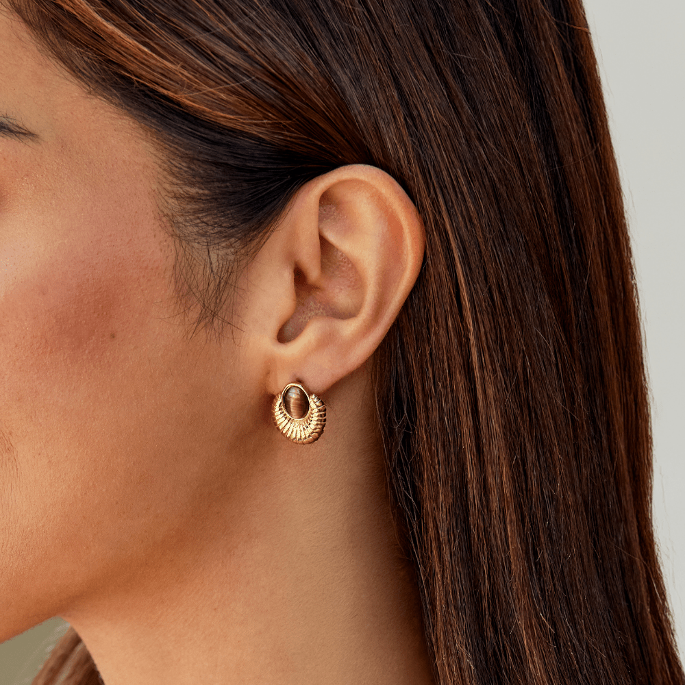 Bohemia Gold Tiger Eye Ohrringe