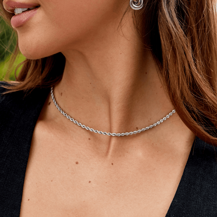 Calla Silber Gedrehte Kettenhalskette