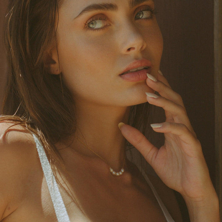 Zarte Süßwasserperlenkette