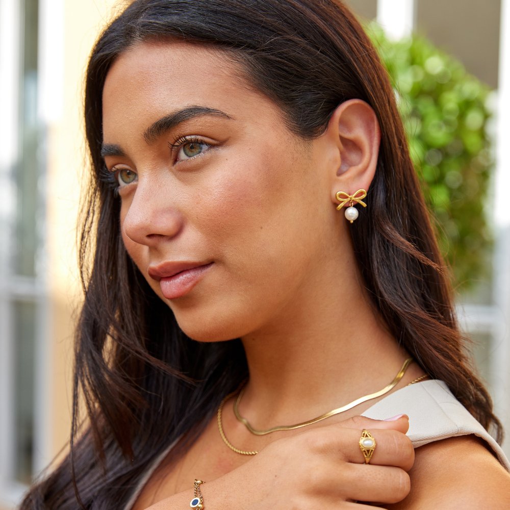 Laila Bow Perlenohrringe