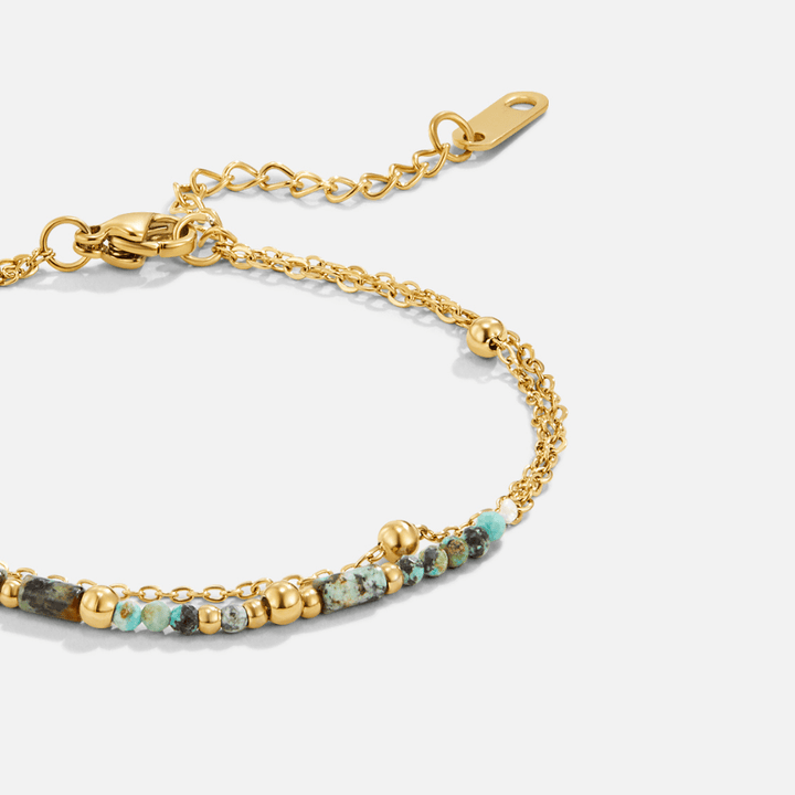 Schichtarmband mit Steinperlen