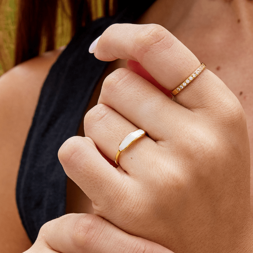 Maya Perlenweißer Ring