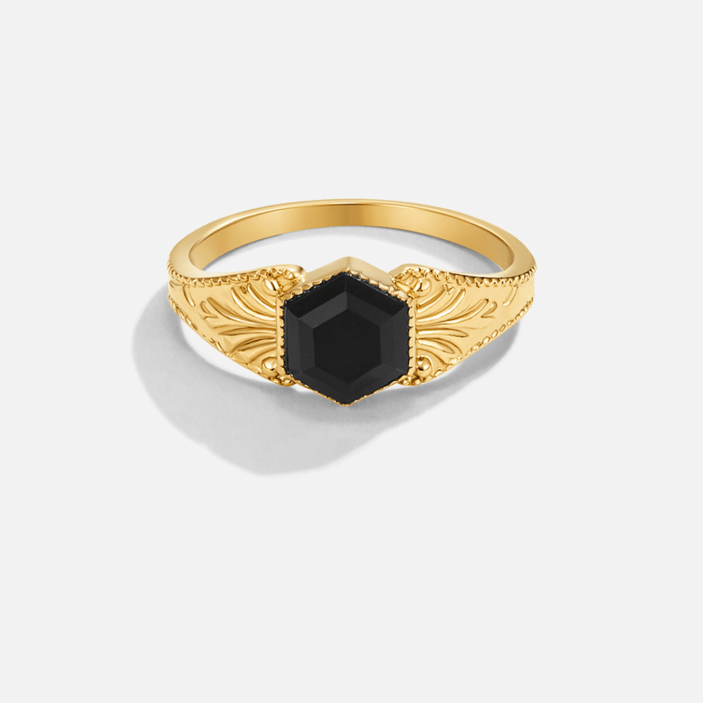 Phoenix Schwarzer Onyx Ring